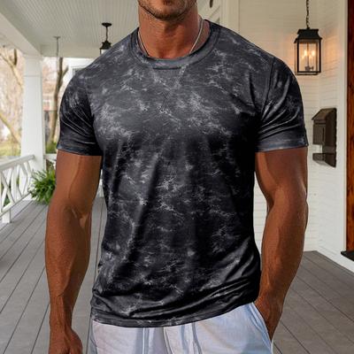 Camiseta Musculosa de Gimnasio para Hombre de Manga Corta y Cuello Redondo, Camiseta Casual Estampada para Ejercicio, Vacaciones, Ropa de Calle
