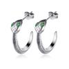 French Retro Women's Personalized Snake Earrings Trendy Light Luxury Plated 18K Creative Titanium Steel Earrings
