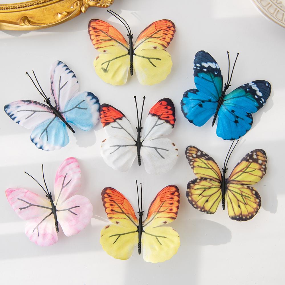 Artificial Flower 3D Butterflies Wedding bridal bouquet Garden arch Party Home table Scrapbook Wreath Diy Gift Box Hotsale Decor