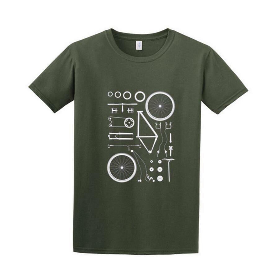 2024 Funny Tshirt Print bicycle MTB T shirts Mountain biker exploded into parts Tee shirt Group Team Clothing tshirt men