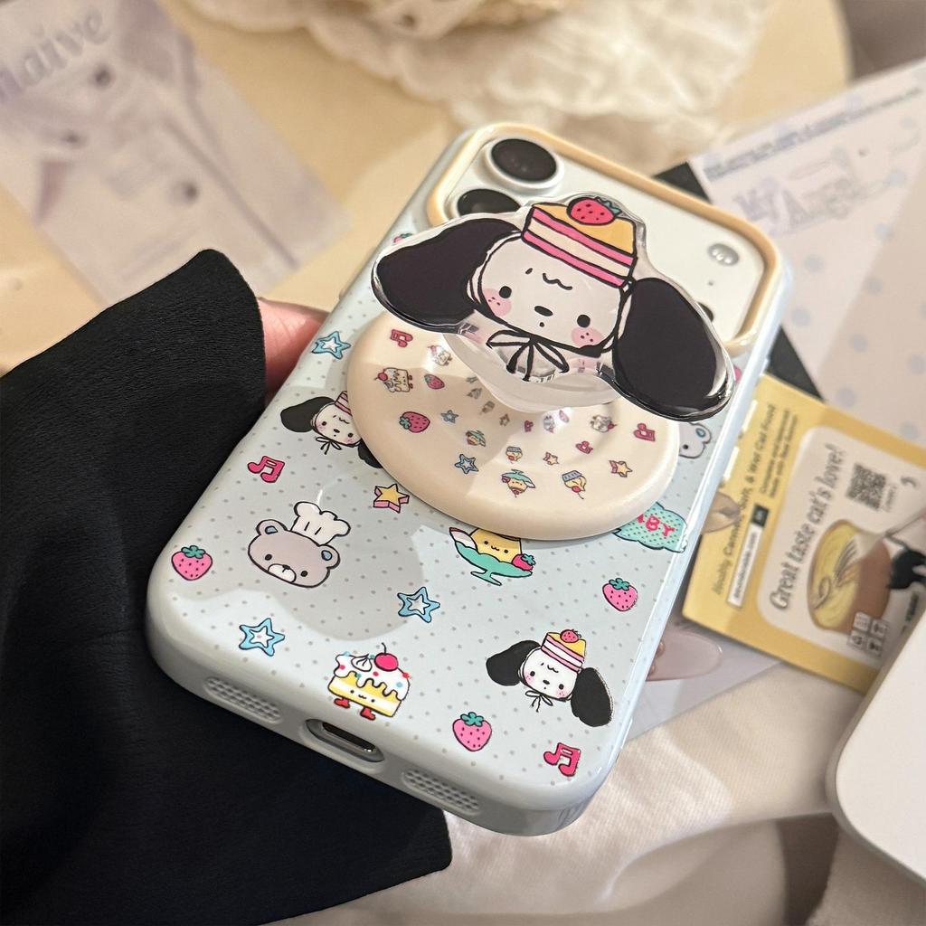Cute Puppy Magnetic Mount Phone Case for iPhone 16, iPhone 17, and iPhone 17 Pro Max