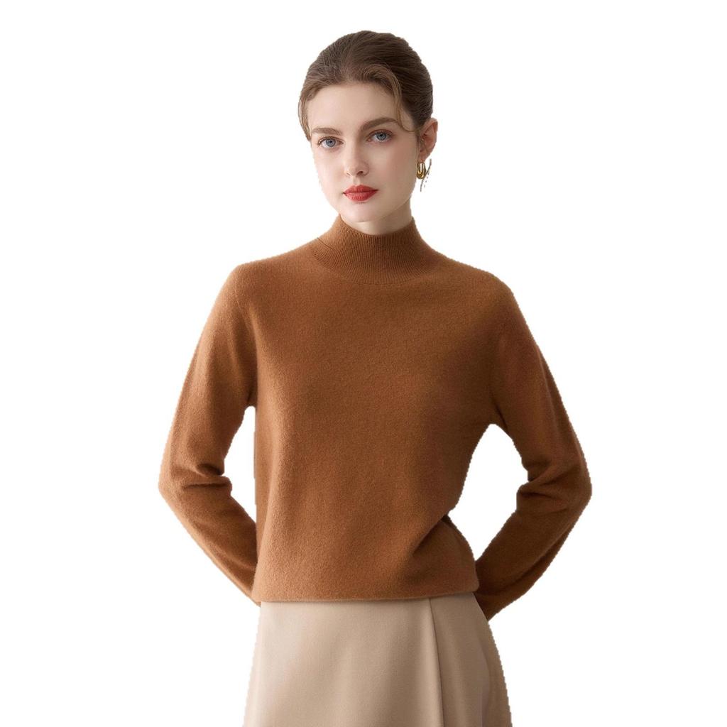 Rollkragenpullover aus reinem Kaschmir für Damen: Vielseitig, Warm, Einfarbig für Herbst/Winter