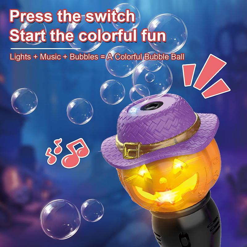 2025 Halloween Bubble Wand Halloween Light up Pumpkin Bubble Blower Christmas Toys For Kid Bubble Machine Party Supplies