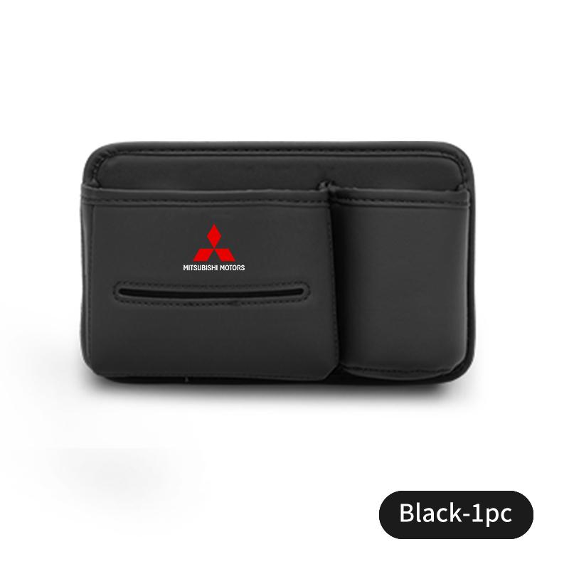 

For Mitsubishi Car Logo Seat Slot Leather Storage Tissue Box Holder Auto Decorative Accessories Outlander Lancer Cross Colt