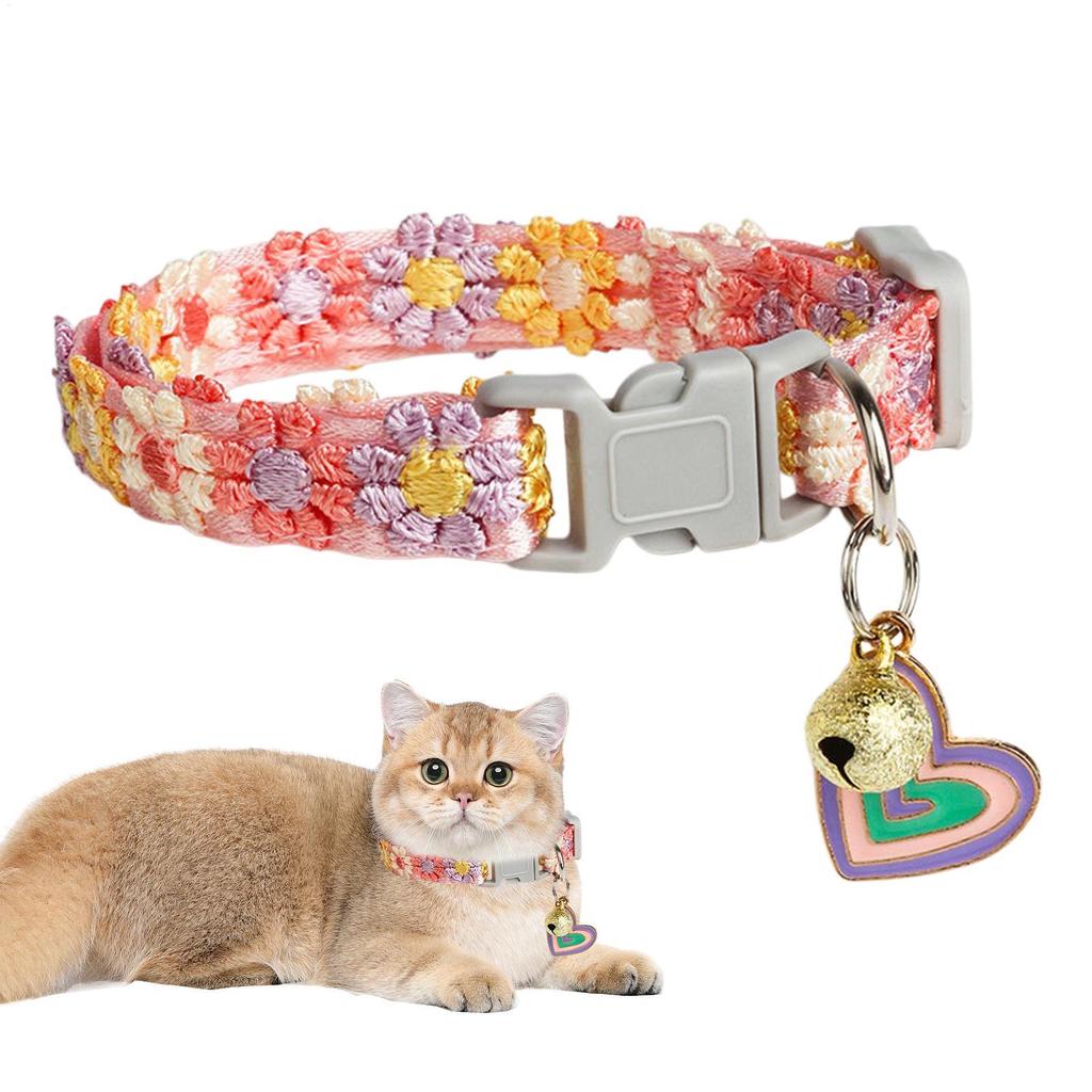 Pet Collar With Bell Colorful Dog Puppy Kitten Collar Adjustable Safety Bell Ring Necklace Cat Collar Anti-lost Pet Supplies