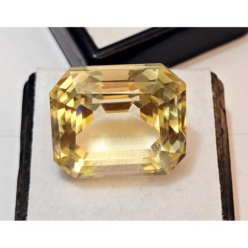 Stunning Yellow Sapphire Natural Emerald Cut 25-26 Ct Loose Gemstone