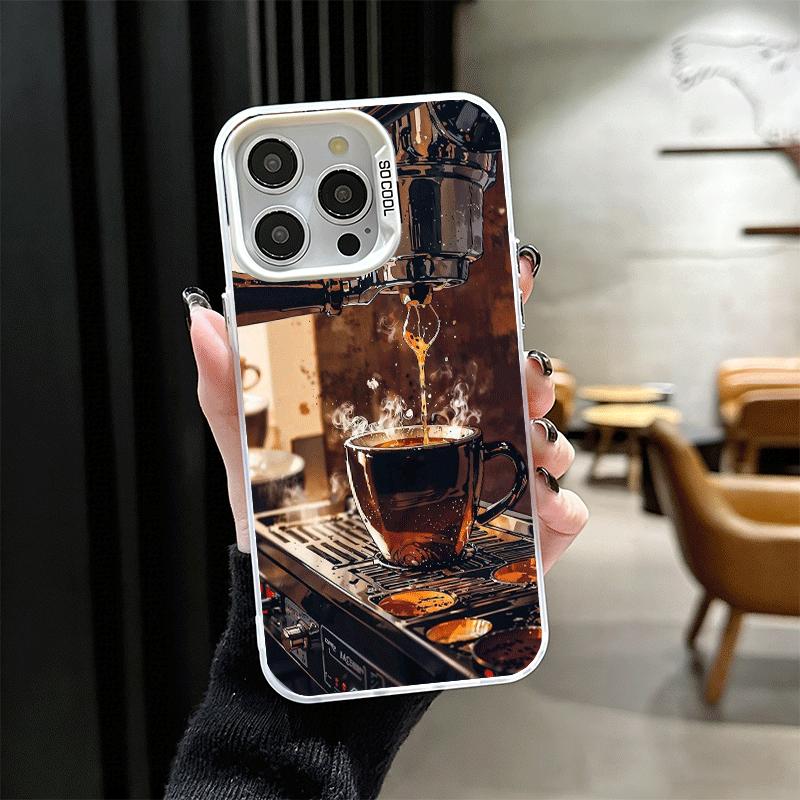 Black Coffee Fashion Style Shockproof Phone Case for iPhone 17 Air 16 16E 15 Pro Max 14 Plus 13 Mini 12 Back Cover Anti Fall Fun