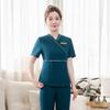 Damen-Kurzarm-Spa-Uniform mit Taschen - Elastische Arbeitskleidung für Kosmetikstudio & Pediküre