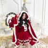 Christmas Robe Cape Shoulder Cape Sexy Pure Dress Pack Cross New Red Big Golden Velvet Uniform