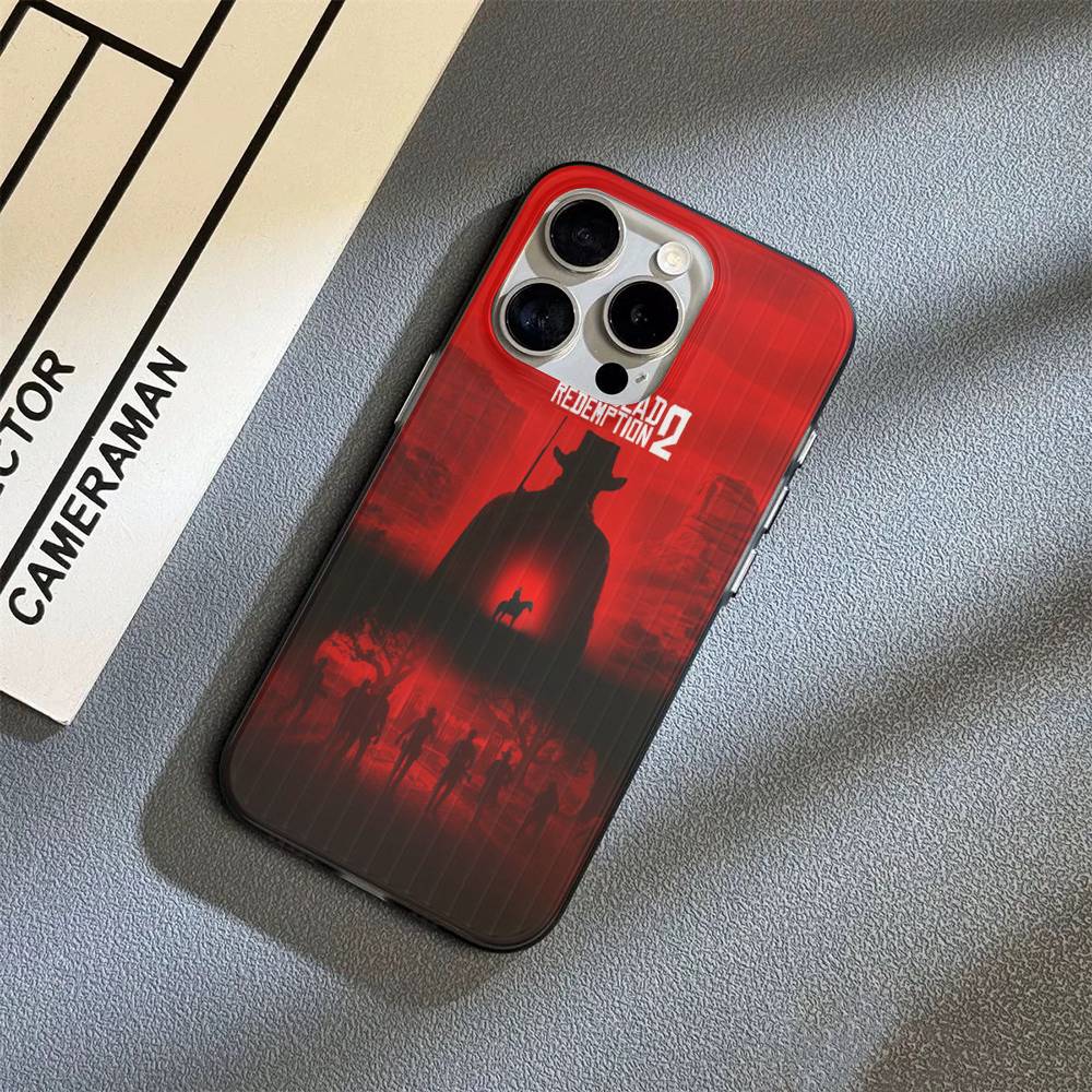 Red Dead Redemption RDR 2 Phone Case For iPhone 17 16 15 11 12 13 14 Pro Max Soft Corrugated Silicone Cover Case