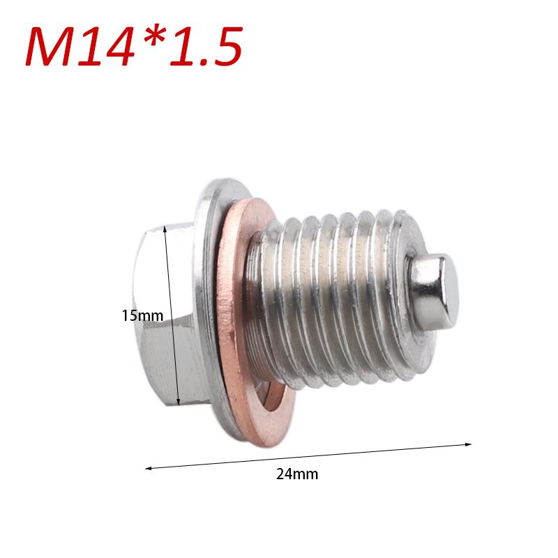 M12x1.25/1.5/1.75 M14x1.5 M16x1.5 M18x1.5 Magnetic Stainless Steel Oil Drain Plug Sump Drain Nut Bolt with Gasket Crush Fuel System Fittings7