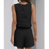 Women's 2-piece Casual Fashion Suit  Linen Shorts Sleeveless Top Vest