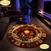 Round Christmas Rug Snowman for Under the Christmas Tree Non Slip Carpet Living Room Bedroom Washable Festive Home Decor