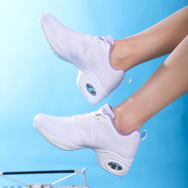Scarpe da Ballo Moderne Donna con Ammortizzazione ad Aria Rete Traspirante Scarpe da Jazz con Lacci Sneakers Casual da Donna Ammortizzanti