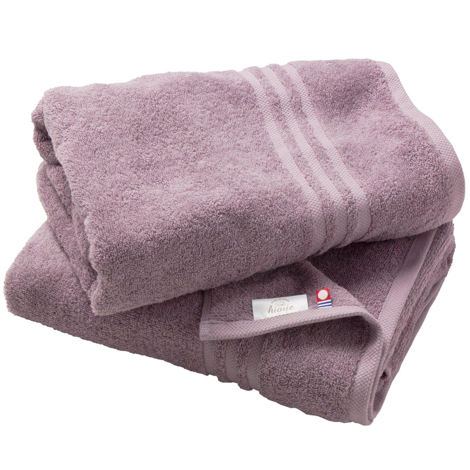 

hiorie Imabari Certified Bath Set of Highly Solid Made in Imabari Brand HOTEL S Towels, 2, Mauve, 100% Cotton, Absorbent, Durable, Color, Japan,
