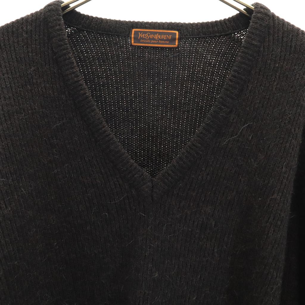Yves Saint Laurent 90s Wool Blend Old Long Sleeve V Neck Sweater L Knit Men's Used