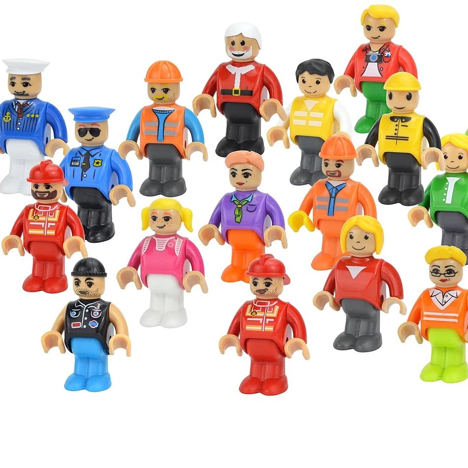 Tutti i Tipi di Personaggi Bambolotti Uomini Piccoli Accessori Ferrovia in Legno Famiglia Lavoratore Polizia Medico Figure Adatto Per Biro Giocattoli in Legno
