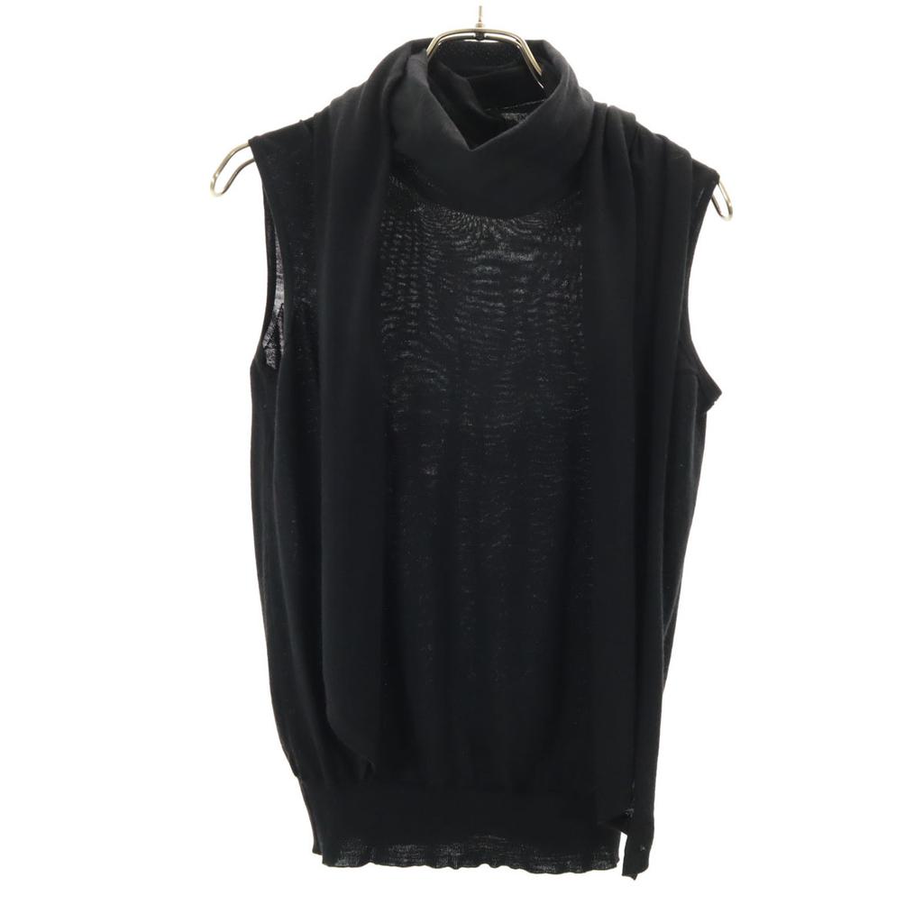 Hermes Made In Italy No Sleeve Knit XS Black Women Used