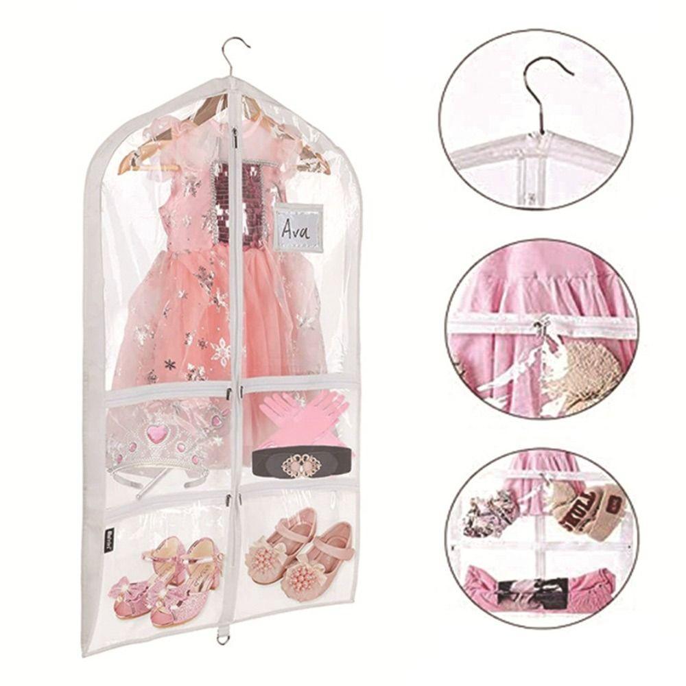 

Zipper Pockets Wardrobe Storage Bag Foldable Dance Skirt Dust Cover For Girls Boys