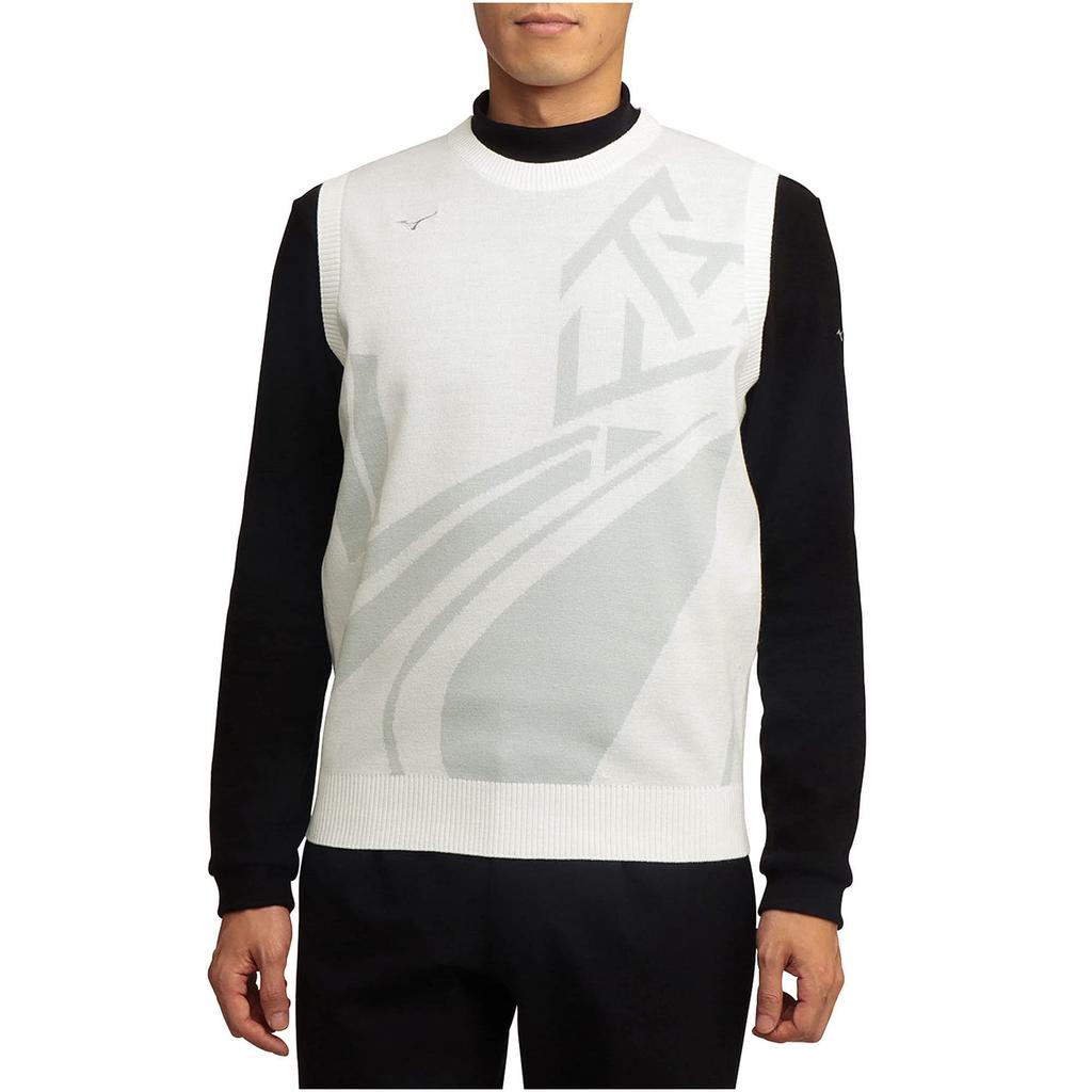 Mizuno Jacquard Knit Vest Size M Men's Water-Repellent (E2MC1501), White,