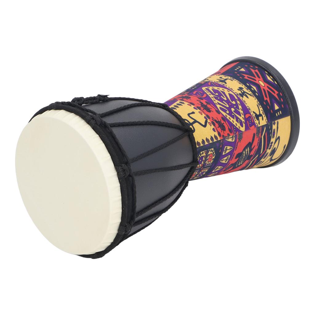 4 Inch African Hand Drum Painted Design Artificial Sheepskin Percussion Drum for DIY and Daily