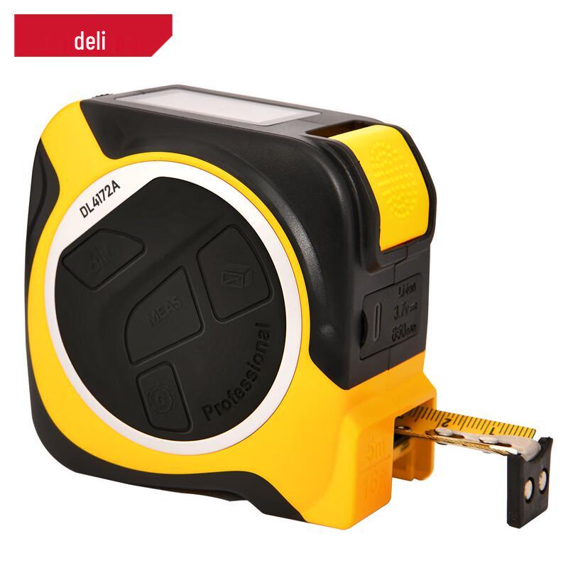 Deli Laser Distance Meter & 5m Steel Measuring Tape 5m Tape, 40m Laser Range
