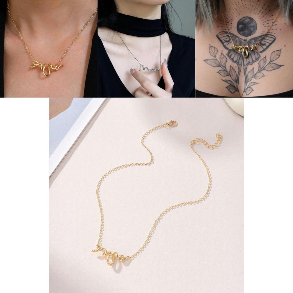 Stylish Creative Snake Design Gender Neutral Choker Necklace In Gold Silver Rose Gold And Black For Fashion Lovers