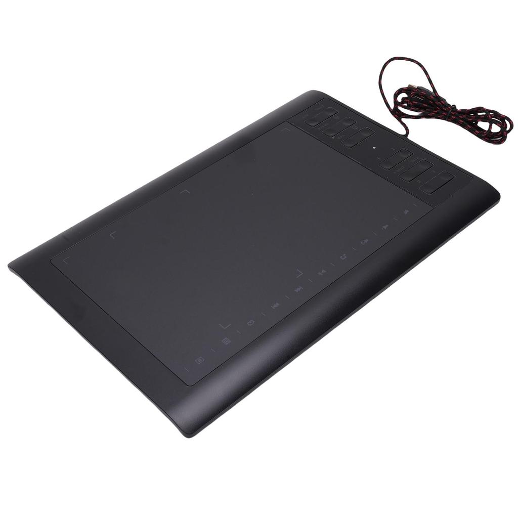 Grafiktablett 10 x 6 Zoll Große Aktive Fläche mit 8192 Druckempfindlichkeitsstufen Stift und 12 Hotkeys für