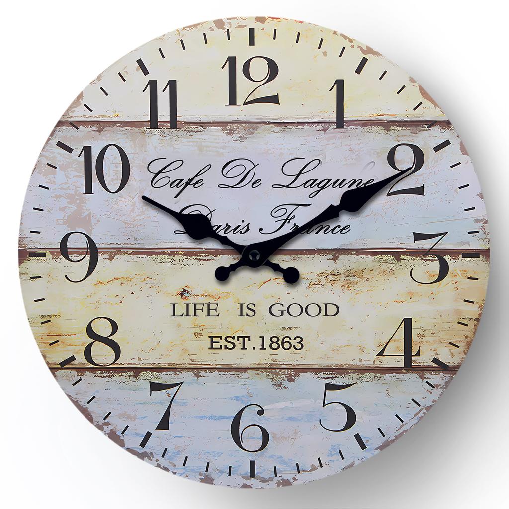 Haute Qualité Vintage Haute Qualité Rayé Bois de Haute Qualité Motif de Haute Qualité Bois de Haute Qualité Mur de Haute Qualité Horloge de Haute Qualité