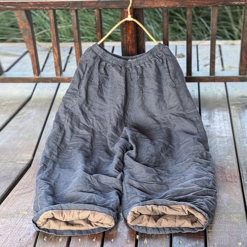 

Johnature Женские теплые широкие брюки с эластичным поясом, однотонные брюки, зимние свободные женские брюки с карманами L