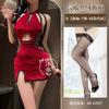 Sex Underwear Purple Pure Desire Sexy Cheongsam Lace Perspective Splicing Nightclub Uniform Suit Temptation Qqny