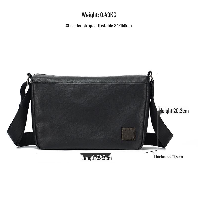 Genuine Leather Men's Crossbody Bag - High-End, Large Capacity, Casual Outdoor Shoulder Bag