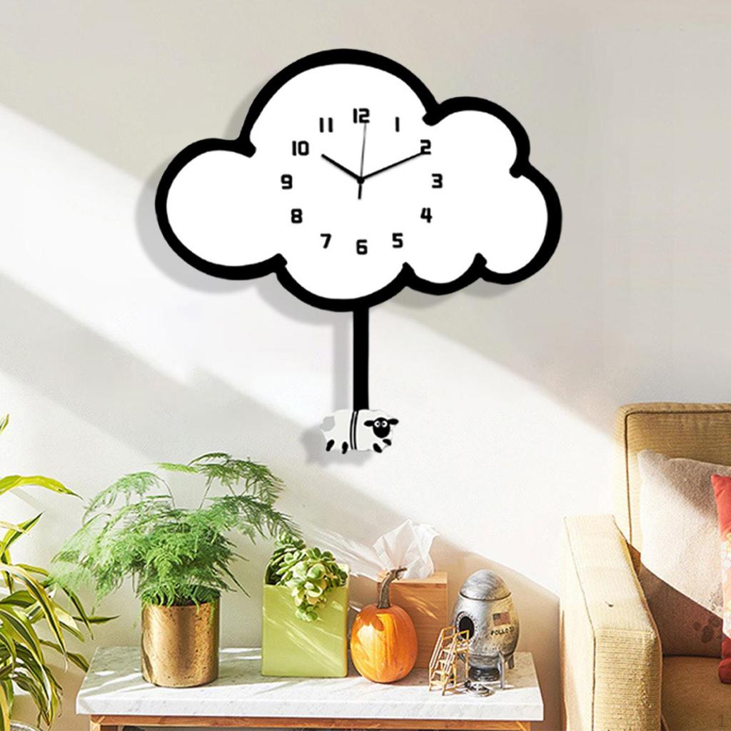 Cartoon Cloud Wall Clock, for Kids Room And Dining Area