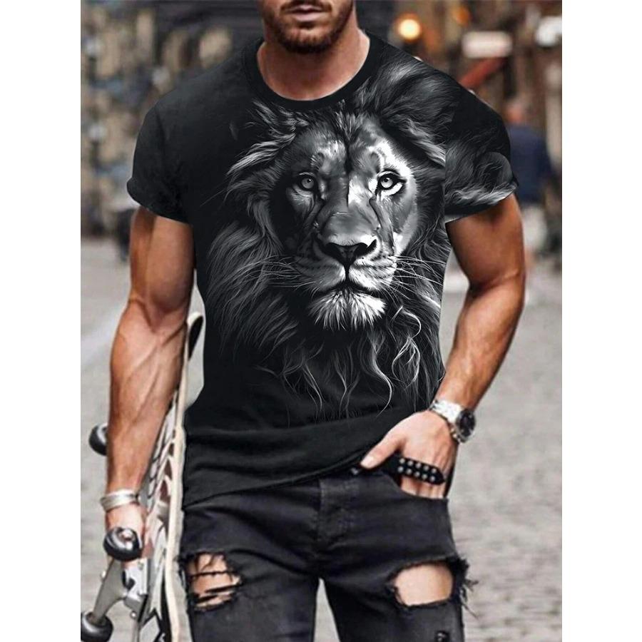 Футболка мужская с принтом льва — фото 9
