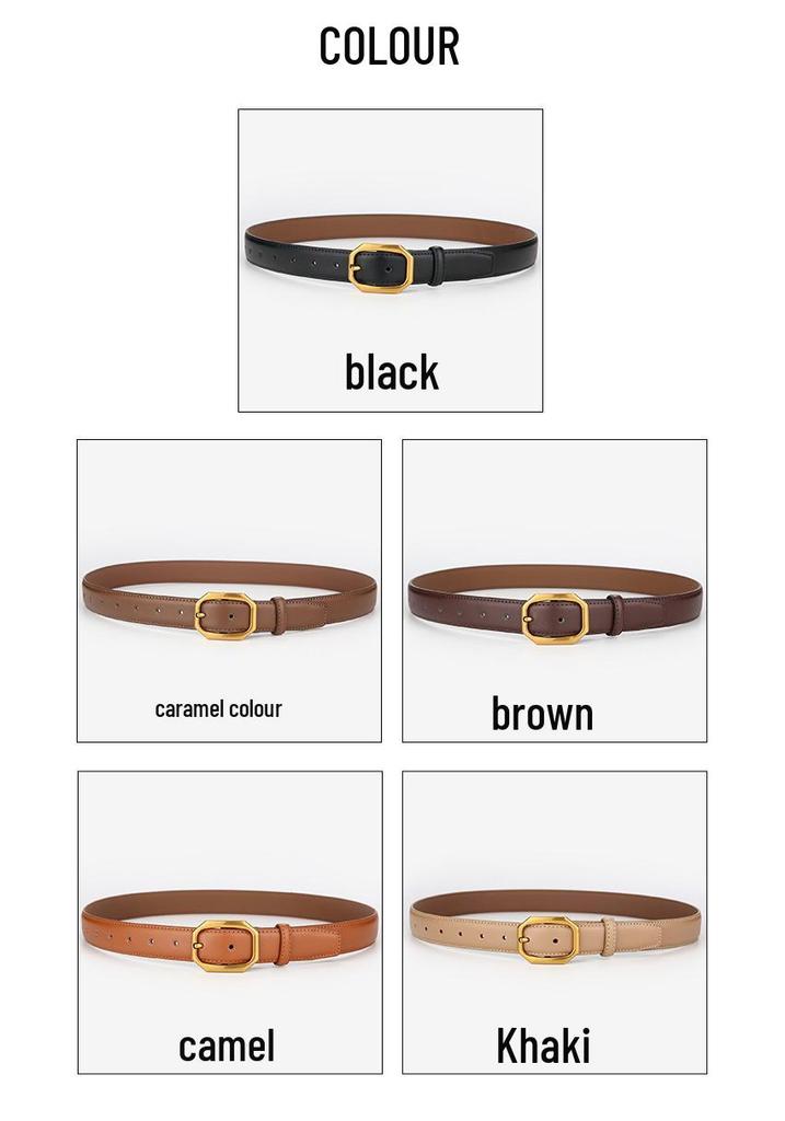 2023 Genuine Leather Retro Cowhide Belt for Jeans - Hong Kong Style