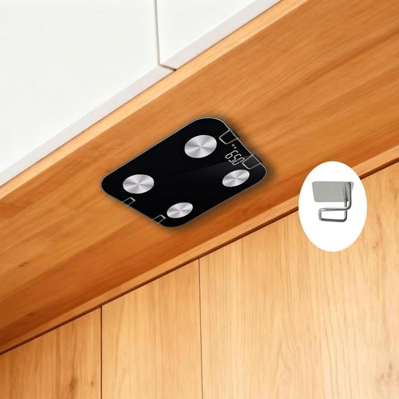 Wandmontierter Gewichtswaagen-Aufbewahrungshalter Spurloser selbstklebender Halter Platzsparend Universal-Organizer für Badezimmer Heim-Fitnessstudio