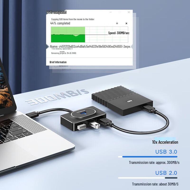 USB 3.0 4-Port High-Speed Hub & Hard Drive Expander