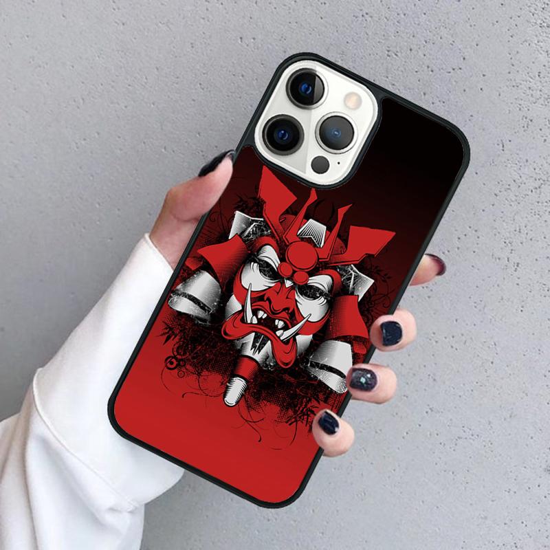 Samurai Japanese Warrior Mask Helmet Phone Case For iPhone 17 Air 16 Pro Max 15 14 Plus 12 13 Shell Cover Coque