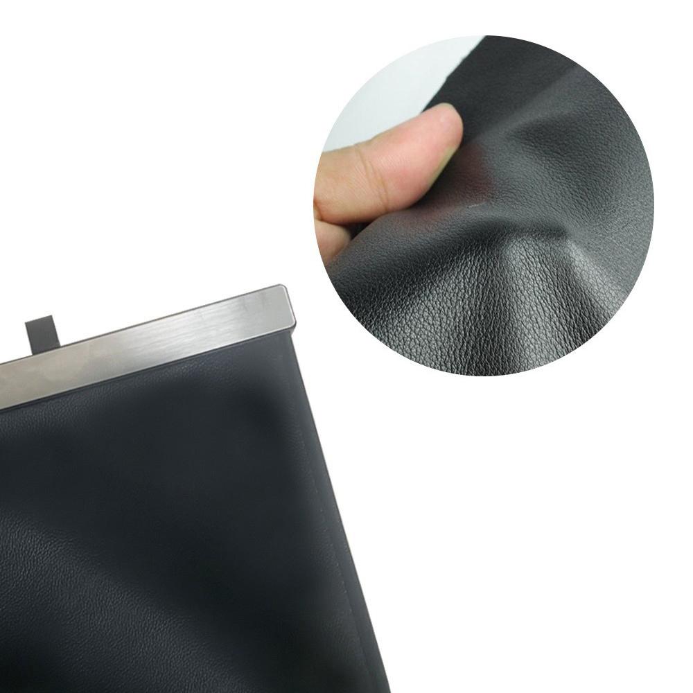 Leather Car Garbage Can Foldable Rear Seat Trashes Can Large Capacity Storage Organizer Waterproof for Car Vehicle