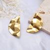 European and American fashion personality niche exaggerated design stainless steel stud earrings geometric semicircular symmetrical personalized 