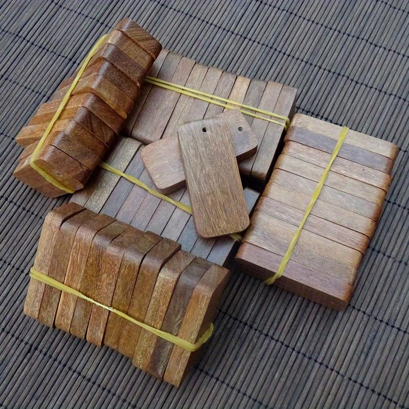 1pcs Purple Sandalwood Necklace Blank Laser Engraving Material Ebony Pendant Accessory Semi-finished Wooden Plaque Ladies White