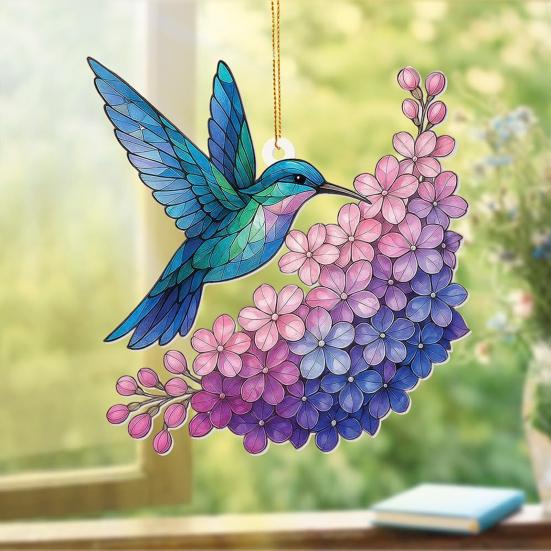 Colorful Animal Pendant Acrylic Suncatcher Window Hanging Ornament 2D Acrylic Printed Festive Decor