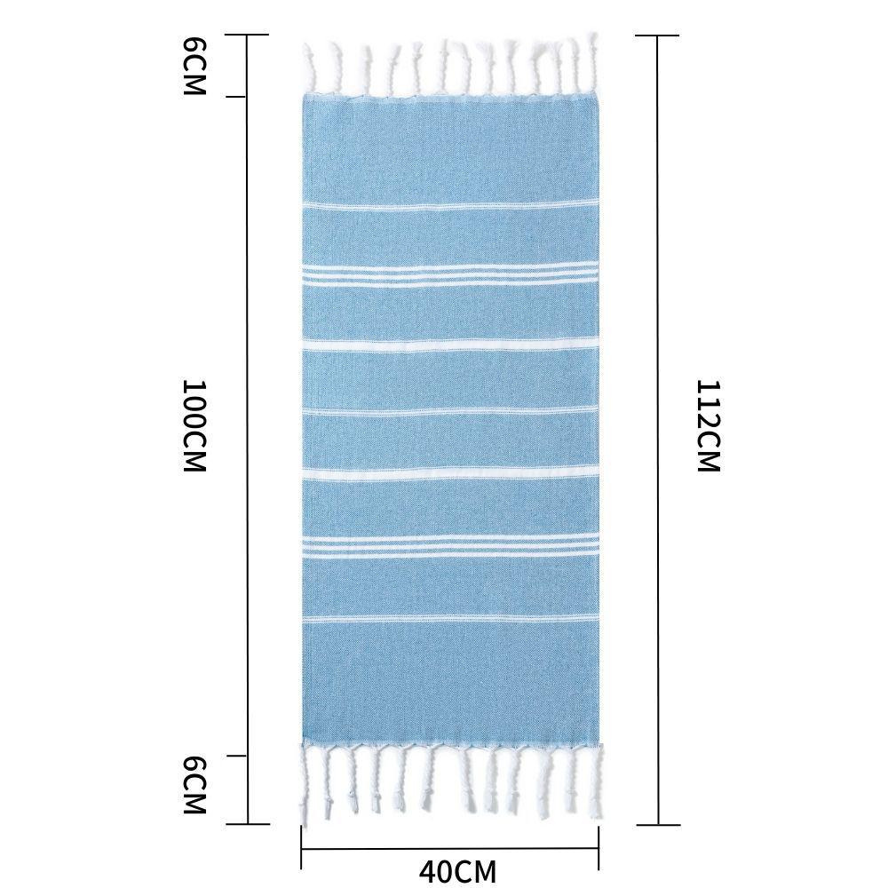 European Style Cotton Kitchen Towel Set: Quick-drying, Striped Tea Towels, Rectangular Tablecloth with Tassels.
