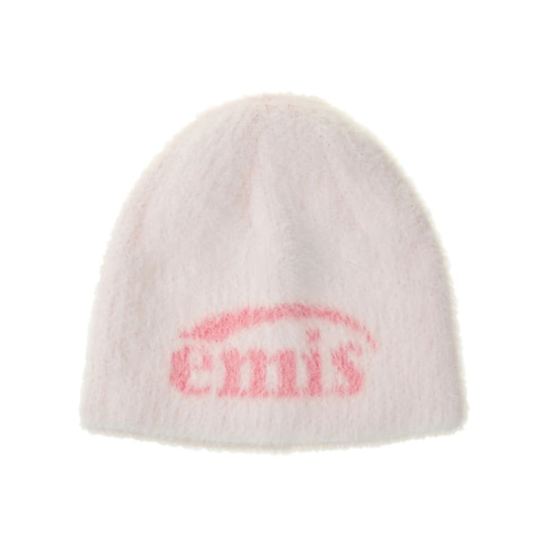 EMIS NEW LOGO SHAGGY BEANIE-WHITE