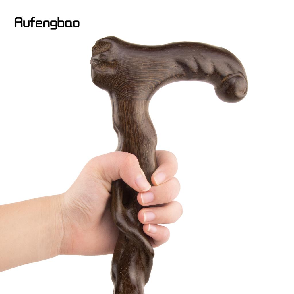 Brown Tree Root Wooden Single Joint Walking Stick Decorative Cospaly Party Walking Cane Halloween Mace Crutch Wand Crosier 93cm