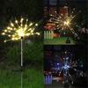 2PCS Solar Powered Lawn Light Waterproof Fireworks Copper Lamp String for Christmas Decor