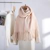 Korean version of imitation cashmere plaid scarf women's autumn and winter thickened warm scarf student versatile scarf live broadcast explosion