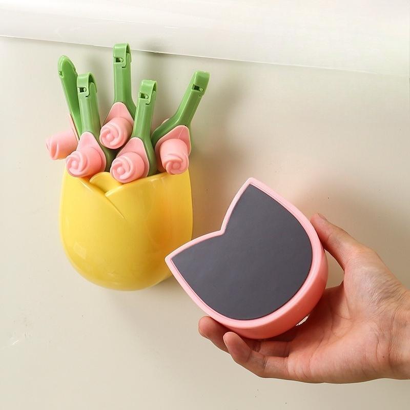 Tulip Magnetic Refrigerator Side Storage Box, Wall-mounted Entrance Door Rear Foyer Multi-functional Storage Wonder Hanging Rack