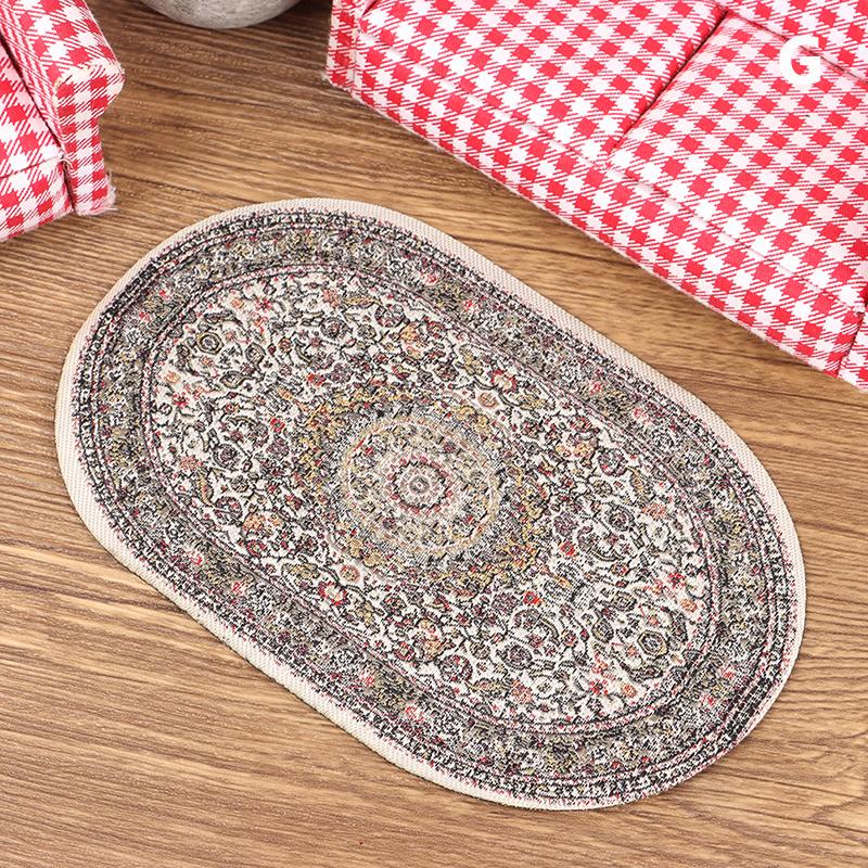 1 adet 1:12 Dollhouse Minyatür Zemin Halı Örtüsü Halı Zemin Mat Modeli Yatak Odası Oturma Odası Dekor Oyuncak Bebek Evi Aksesuarları