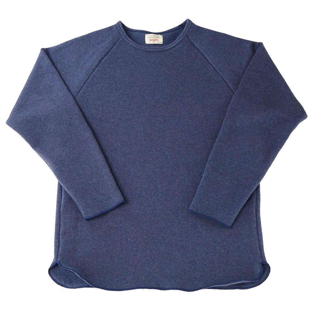 Raglan T M Heather Navy Sweatshirt for Women and Long Cold Weather Cold Cut and Made in Roomwear [Mochihada] L/S Men, Plain, Sleeves, Loungewear,